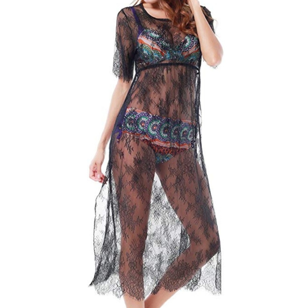 Floral Lace Beach cover up NWT - Picture 2 of 3